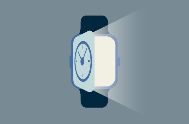 A watch with a face that opens like a door.