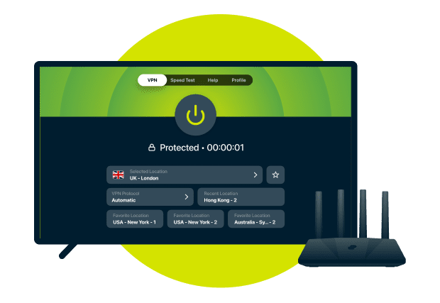 Turn on your Aircove and sign in Visit expressvpnrouter.com and enter your details. Connect to a VPN server and enjoy streaming on your Apple TV wi...