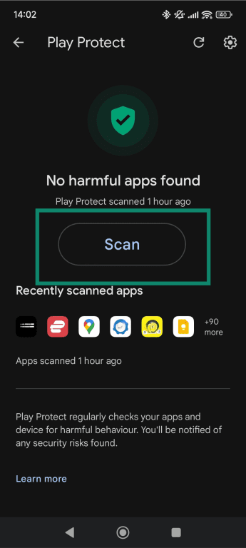 Google Play App scan feature.