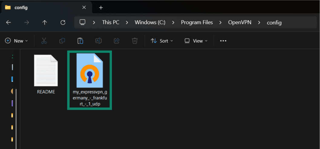 Pasting.ovpn files into OpenVPN GUI client config folder.