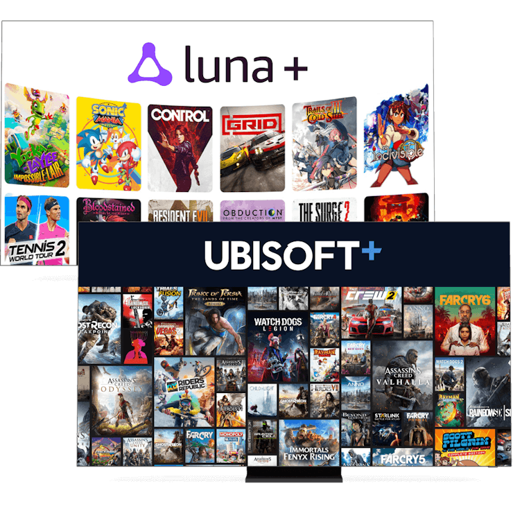 Amazon Luna+ und Ubisoft+ Spielekan&auml;le.