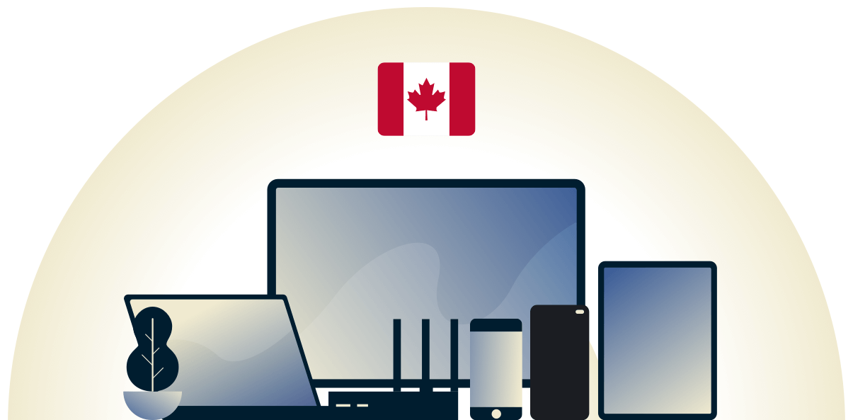 VPN pour le Canada prot&eacute;geant une vari&eacute;t&eacute; d'appareils.