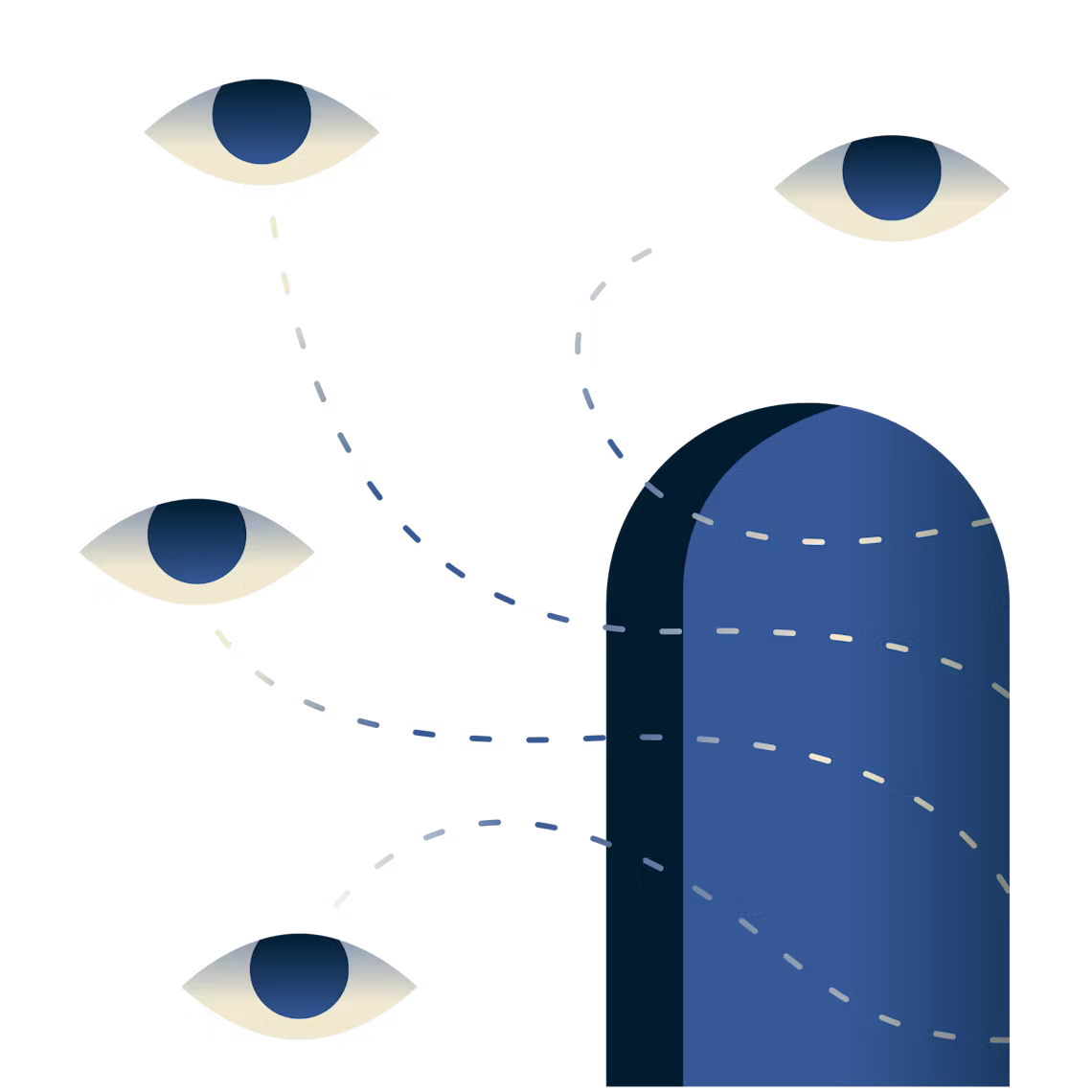 Des yeux qui regardent &agrave; travers une porte.