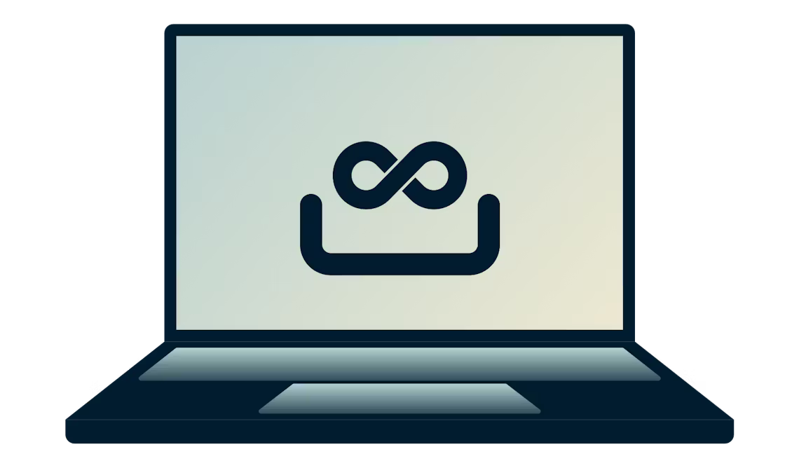 Acc&eacute;dez aux sites Web censur&eacute;s avec votre application ExpressVPN s&eacute;curis&eacute;e. Un ordinateur portable avec une boucle d'infini dessus.