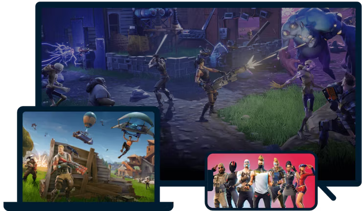 Fortnite na r&oacute;żnych urządzeniach.