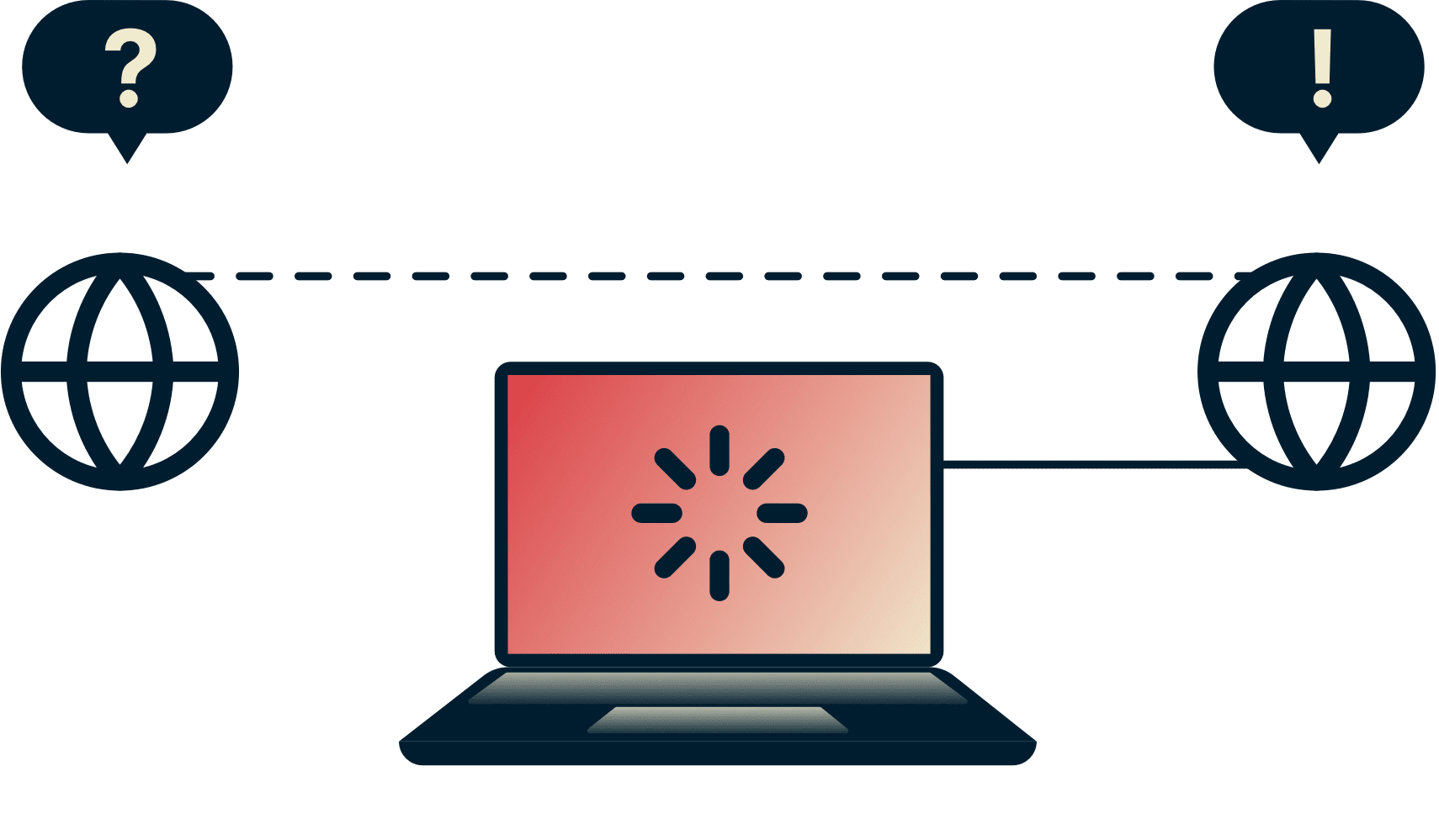 Was ist Peering? Diagramm mit zwei Internetanbietern, die die Geschwindigkeit eines Laptops beim Videostreaming beschr&auml;nken.
