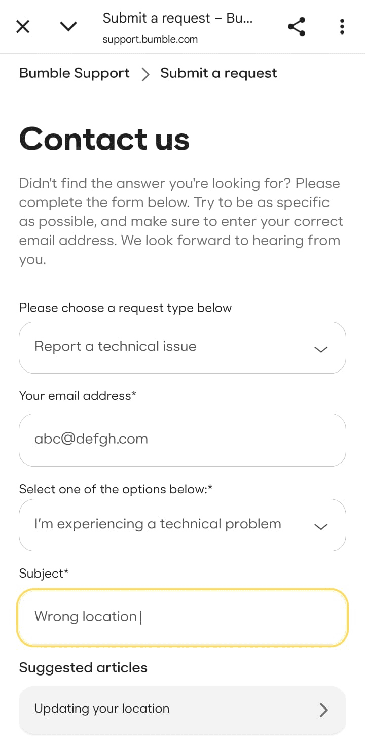 Bumble Support 