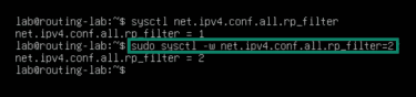 Enabling Linux loose mode for reverse path filtering.