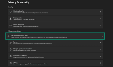 Nearby sharing and its options to turn off, My devices only, and Everyone nearby, under System in Windows Settings.