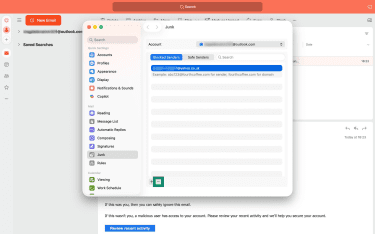 How to remove a sender from the blocked senders list in Outlook for Mac